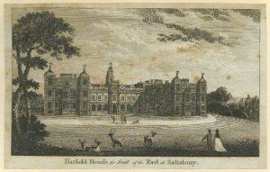 Hatfield House, the Seat of the Earl of Salisbury. 1750-1800. 1927,1126.1.29.79.  Image from The British Museum